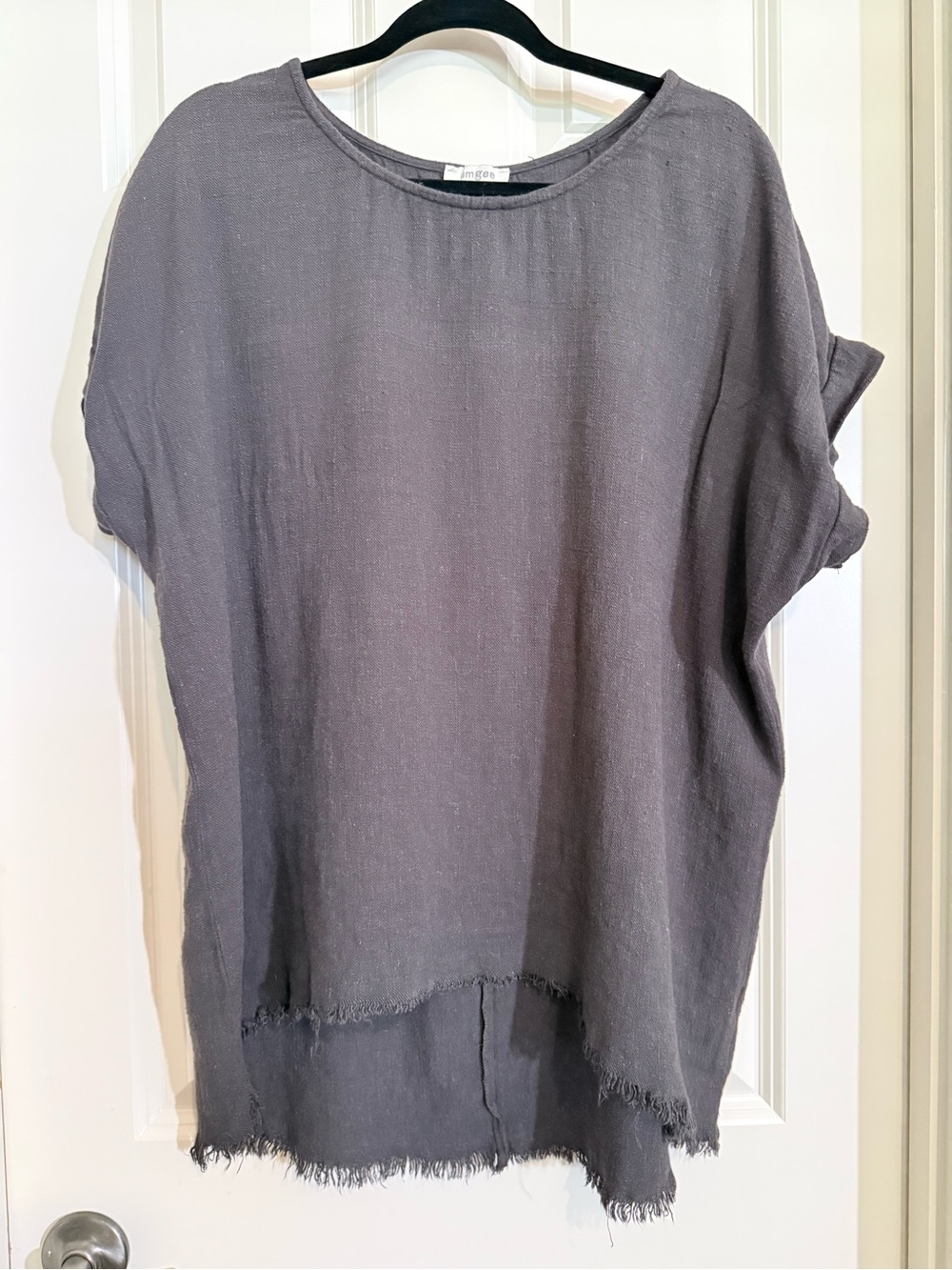 Umgee Relaxed Boxy Tunic in Charcoal